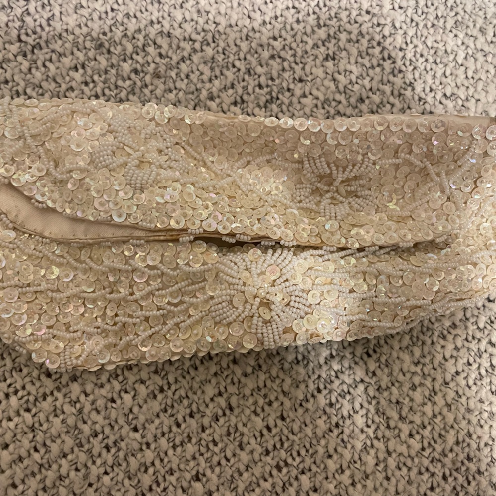 Satin Beaded Clutch